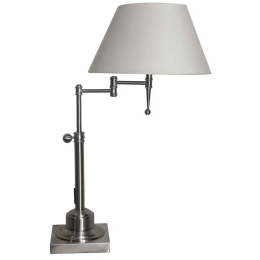 ABAJUR NICKEL NIQUELADO E BEGE (C)42CM (L)33CM (A)65CM 1XE27 40W - LU001T