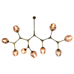 PENDENTE ORBE DOURADO E CHAMPAGNE (C)150CM (L)40CM (A)95CM 9XE27 360W - KY001LG
