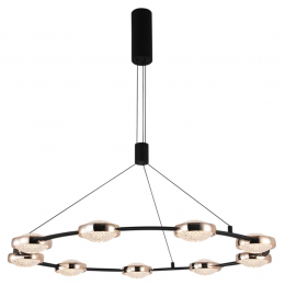 PENDENTE BEEP PRETO E DOURADO (D)90CM (C)0CM (L)0CM (A)6CM 6X7,5W 3000K 4200LM