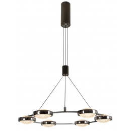 PENDENTE BEEP PRETO (D)66CM (A)6CM 6X8W 3000K 2300LM LED