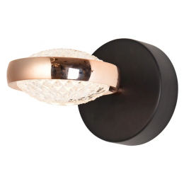 ARANDELA BEEP PRETO E DOURADO (C)20CM (L)12CM (A)6CM 1X8W 3000K 500LM LED