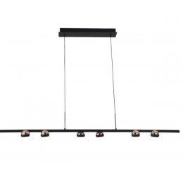 PENDENTE OTO PRETO E ROSE GOLD (C)140CM (L)10CM (A)6CM  6X5W 3000K 3100LM LED