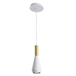 PENDENTE PITUCO BRANCO E DOURADO E BRANCO (D)9CM (A)26CM 1XGU10 10W - ML016GW