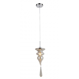 PENDENTE ORGANIKA CROMADO E TRANSPARENTE (D)15.5CM (A)42CM 1XE14 40W - KB002C