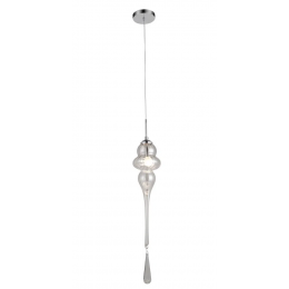 PENDENTE ORGANIKA CROMADO E TRANSPARENTE (D)13.5CM (A)65CM 1XE14 40W - KB001C