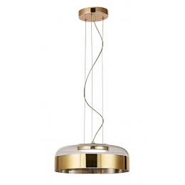 PENDENTE OTTO DOURADO E TRANSPARENTE (D)31.5CM (A)11CM 1X15W 3000K 750LM - JO007G