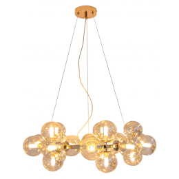 PENDENTE HALO DOURADO E CONHAQUE (D)69.5CM (A)24CM 25XG9 125W