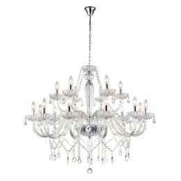 LUSTRE ANJOU CROMADO E TRANSPARENTE (D)82CM (A)100CM 18XE14 720W - JF118C