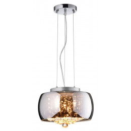 PENDENTE / PLAFON SOHO CROMADO E TRANSPARENTE (D)28CM (A)13CM 3XG9 75W - PD005CR