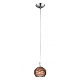 PENDENTE SOHO CROMADO E TRANSPARENTE E COBRE (D)16CM (A)13CM 1XG9 25W - HO7613CO