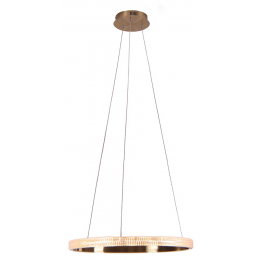 PENDENTE OCA DOURADO E TRANSPARENTE (D)60CM (A)4CM 1X32W 3000K 1881LM - GD001