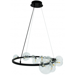PENDENTE VERSUS PRETO E TRANSPARENTE (D)85CM 14X7W G9