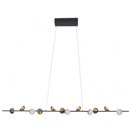 PENDENTE GRAVIOLA DOURADO E PRETO E BRANCO (C)102CM (A)5.7CM 12X3W 3000K 1980LM - DS002