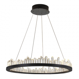 Pendente Roca Preto E Transparente (D)80Cm (C)0Cm (L)0Cm (A)11Cm 1X36W 3000K 2160Lm Led - BC003B