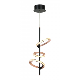 PENDENTE GINGA ROSE GOLD E PRETO (D)23.5CM (A)52CM 1X 4,3W + 2X 6,1W 3000K 82 - BB012