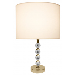 BASE PARA ABAJUR LIT DOURADO E TRANSPARENTE (D)12CM (A)32,5CM  1X40W   E27