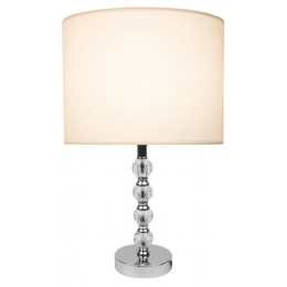 BASE PARA ABAJUR LIT CROMADO E TRANSPARENTE (D)12CM (A)32,5CM 1X40W E27