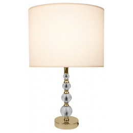Base Para Abajur Lit Dourado e Transparente (d)12cm (a)34cm 1x40w E27