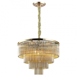 PENDENTE VIVI DOURADO E CONHAQUE (D)60CM (A)42CM 9XE14 360W - AQ031G
