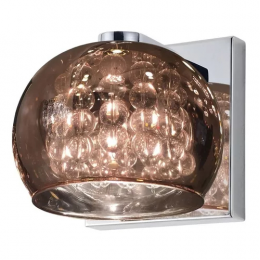ARANDELA SOHO CROMADO TRANSPARENTE E COBRE (C)16CM (L)13CM (A)12CM 1XG9 25W - HO7616CO