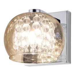 ARANDELA SOHO CROMADO TRANSPARENTE E AMBAR (C)16CM (L)13CM (A)12CM 1XG9 25W - HO7616AM