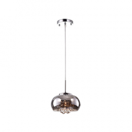 PENDENTE / PLAFON SOHO CROMADO E TRANSPARENTE (D)22CM (A)12CM 1XG9 25W - PD007CR