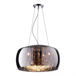 PENDENTE / PLAFON SOHO CROMADO E TRANSPARENTE (D)60CM (A)28CM 9XG9 225W - PD006CR