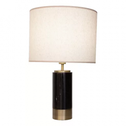 BASE PARA ABAJUR MARMO DOURADO E PRETO (D)12CM (A)39CM 1XE27 40W - GL001GB