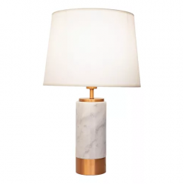 BASE PARA ABAJUR MARMO COBRE E BRANCO (D)12CM (A)39CM 1XE27 40W - GL001EW