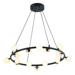 PENDENTE FUXICO DOURADO E PRETO E BRANCO (D)69CM (A)16CM 10X2W 3000K 1600LM - JU006