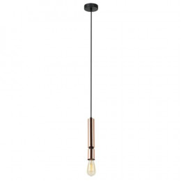 PENDENTE PRIH COBRE E PRETO E PRETO (D)5CM (A)30CM 1XE27 40W - HL002