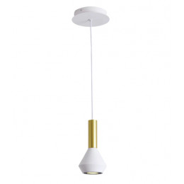 PENDENTE PITUCO BRANCO E DOURADO E BRANCO (D)10CM (A)18.7CM 1XGU10 10W - ML015GW