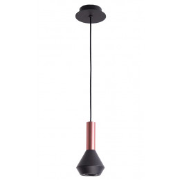PENDENTE PITUCO ROSE GOLD E PRETO E PRETO (D)10CM (A)18.7CM 1XGU10 10W - ML015B