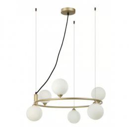 PENDENTE SAMBA DOURADO E BRANCO (D)60CM (A)22CM 6XG9 150W - HL012M