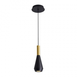 PENDENTE PITUCO DOURADO E PRETO E PRETO (D)9CM (A)26CM 1XGU10 10W - ML016GB
