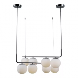PENDENTE PETIT POA CROMO NEGRO E BRANCO (D)90CM (A)28CM 8XE27 BOLINHA 40W - SQ003B