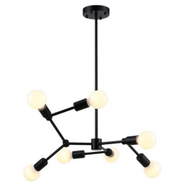 PENDENTE LEBLON PRETO (D)75CM (A)123CM 7XE27 280W - RM002B