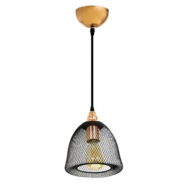 PENDENTE COPPER PRETO E DOURADO (D)17.5CM (A)23.5CM 1XE27 40W - XN002G