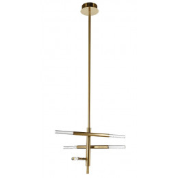 PENDENTE PÉTRA DOURADO E TRANSPARENTE (D)54CM (A)31CM 3X6W 3000K 900LM - OC009