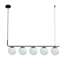 PENDENTE PETIT POA CROMO NEGRO E BRANCO (C)98CM (L)15CM (A)28CM 5XE27 BOLIN - SQ002B