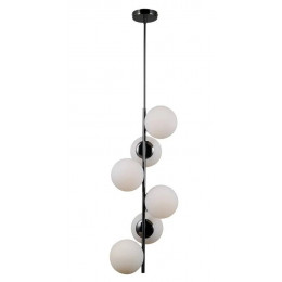 PENDENTE PETIT POA CROMO NEGRO E BRANCO (D)31CM (A)140CM 6XE27 BOLINHA 30W - SQ004B