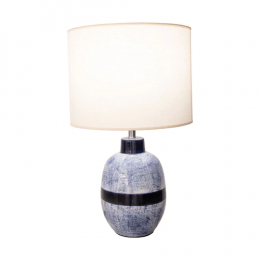 Base Para Abajur Artisano Cromado E Azul (D)20Cm (A)70Cm 1Xe27 40W - HR002