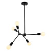 PENDENTE LEBLON PRETO (D)60CM (A)118CM 5XE27 200W - RM001B