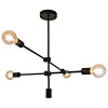 PENDENTE IPANEMA PRETO (D)68CM (A)139CM 4XE27 160W - RM003B