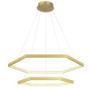 PENDENTE HEX DOURADO E TRANSPARENTE (D)80 + 60CM (A)3.5CM 40W + 30W 3000K 3280LM - GD006