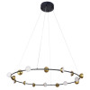 PENDENTE GRAVIOLA DOURADO E PRETO E BRANCO (D)60CM (A)5.7CM 16X3W 3000K 264 - DS001