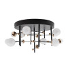 PLAFON DE SOBREPOR FUXICO DOURADO E PRETO E BRANCO (D)58CM (A)30CM 15X3W 3000K 2250LM - JU005