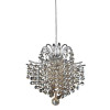 PENDENTE FIORE CROMADO E TRANSPARENTE (D)26CM (A)24CM 1XG9 40W - HU2107