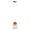 PENDENTE TULE DOURADO E TRANSPARENTE (D)15CM (A)22CM 1X4W E14