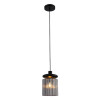 PENDENTE TULE PRETO E FUME (D)15CM (A)22CM 1X4W E14